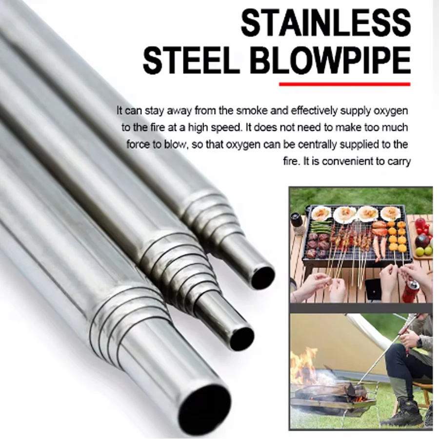 Camping Hiking Cooking - Pipa Tiup Stainless Steel, Bellow Saku,