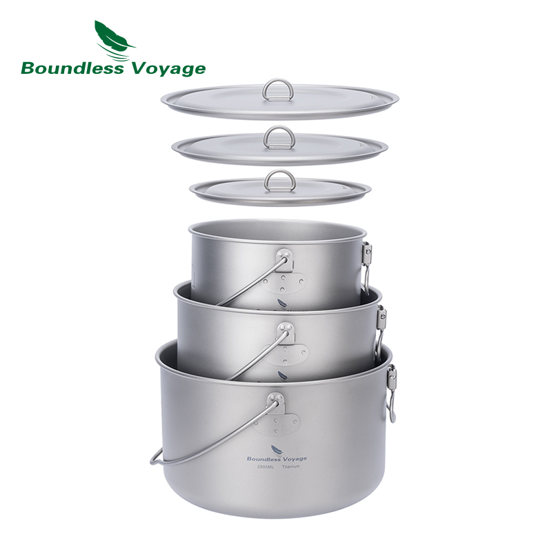 Camping Cooking Essentials - Boundless Voyage panci Titanium peralatan masak