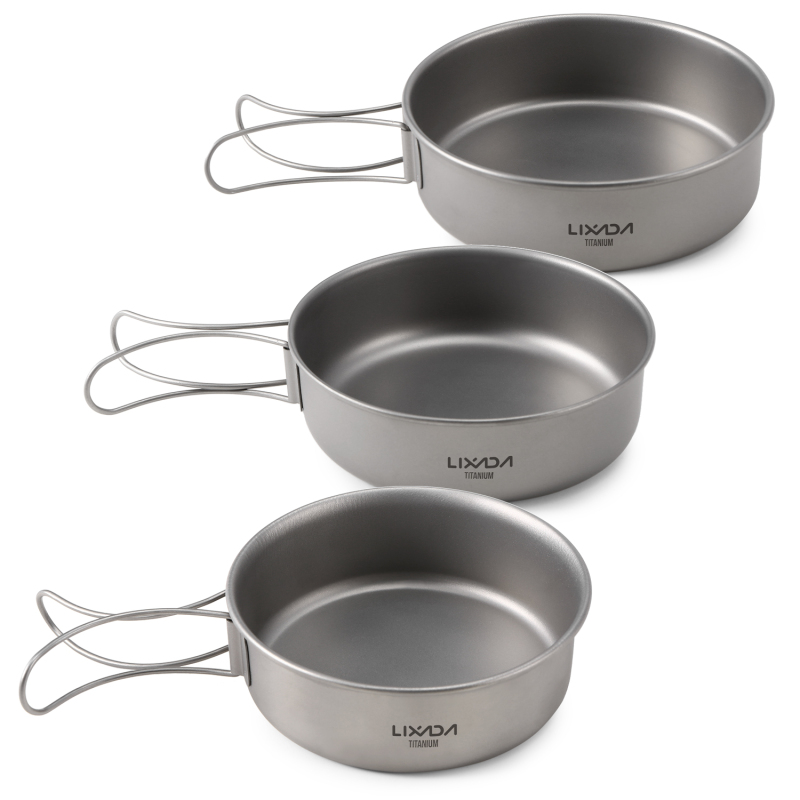 Camping Cooking Dishes - Lixada mangkuk Titanium sangat ringan, mangkuk