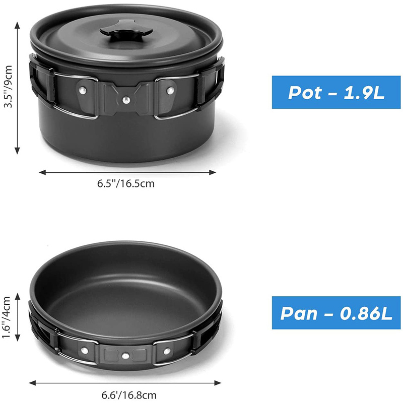 Camping Cooking Set Non Stick - 1 Set Peralatan Masak Luar Ruangan