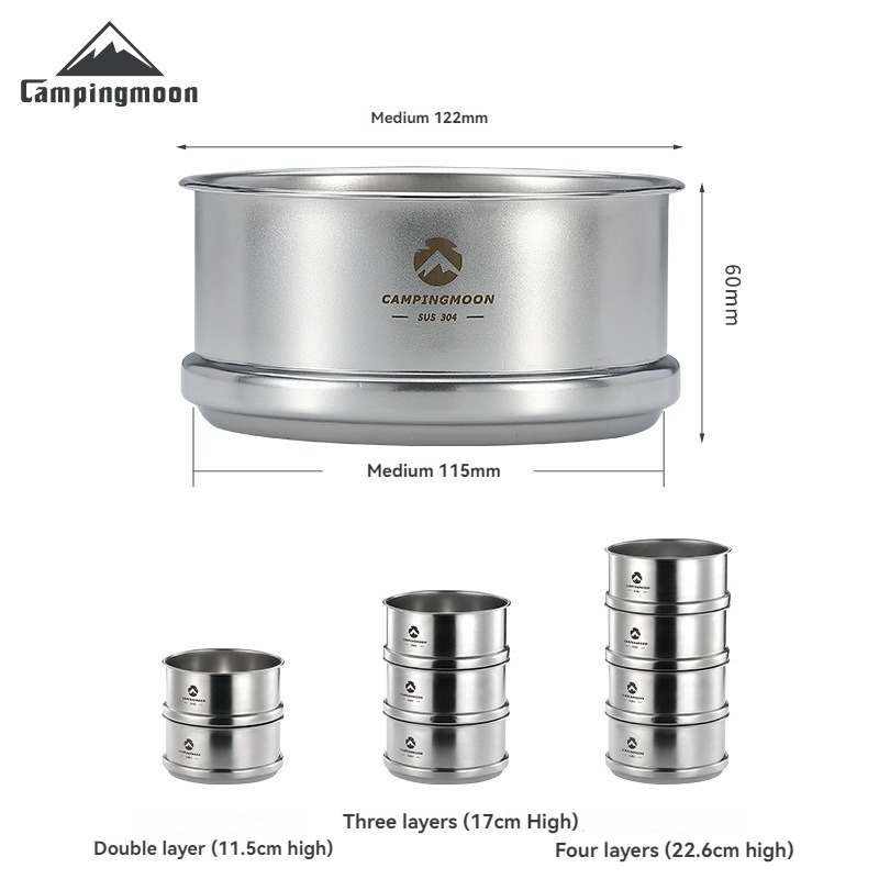 Camping Cooking Dishes - CAMPINGMOON Portatle nampan pengukus, kandang pengukus
