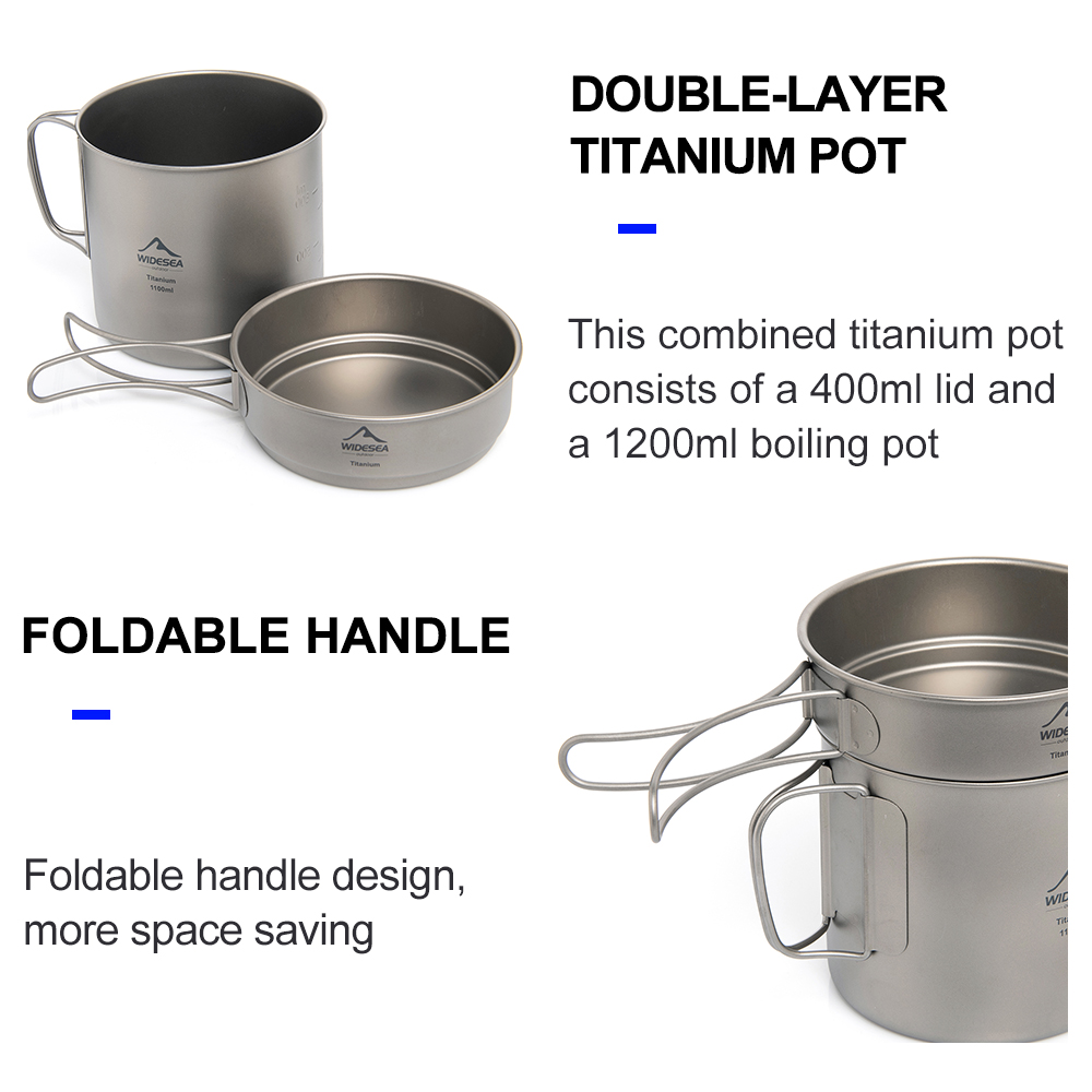 Widesea Panci Berkemah Titaniu - Camping Cooking Kit ulasan dan harga