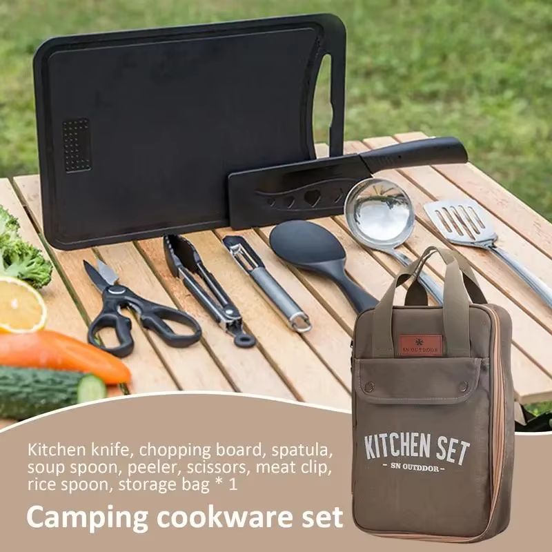 8 Buah Set Peralatan Masak Dap - Camping Cooking Kit ulasan dan harga