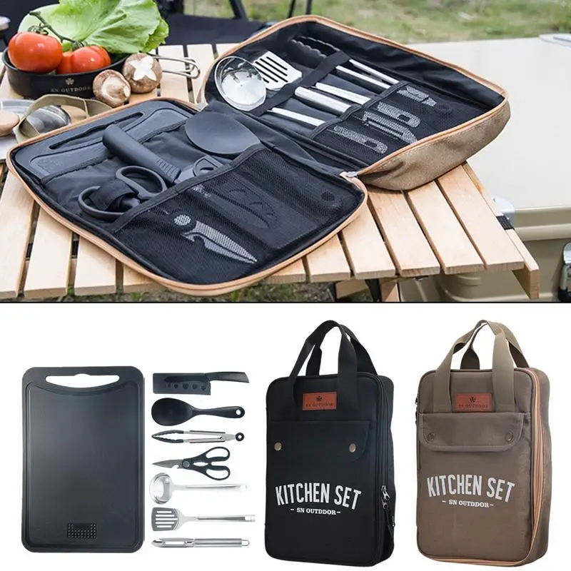 8pcs Set Peralatan Masak Campi - Camping Cooking Kit ulasan dan harga