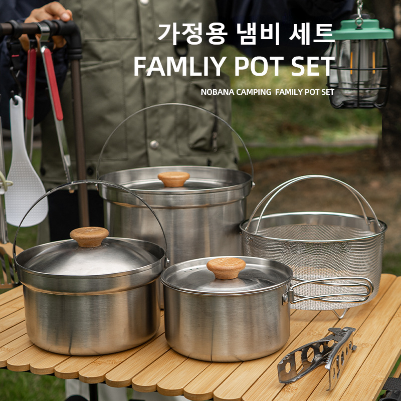 NOBANA Set Panci Baja Tahan Ka - Camping Cooking Kit ulasan dan harga