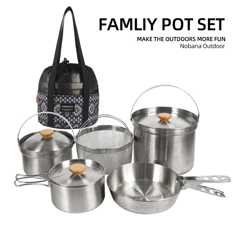 NOBANA Set Panci Baja Tahan Ka - Camping Cooking Kit ulasan dan harga