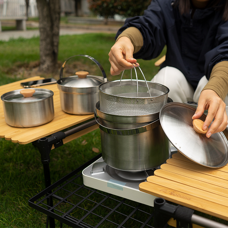 NOBANA Set Panci Baja Tahan Ka - Camping Cooking Kit ulasan dan harga