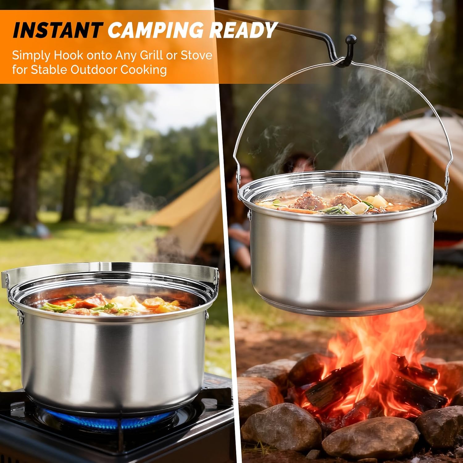 6pcs Set Peralatan Masak, Panc - Camping Cooking Set Non Stick ulasan dan harga