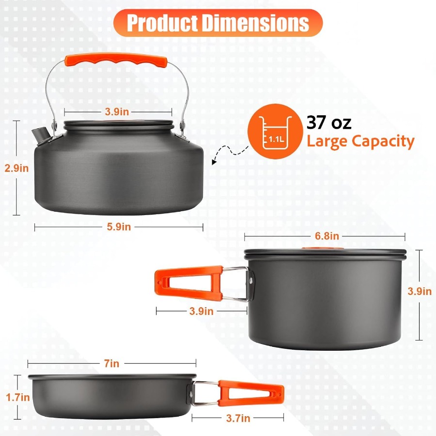 Set Peralatan Masak untuk Berk - Camping Cooking Set Non Stick ulasan dan harga
