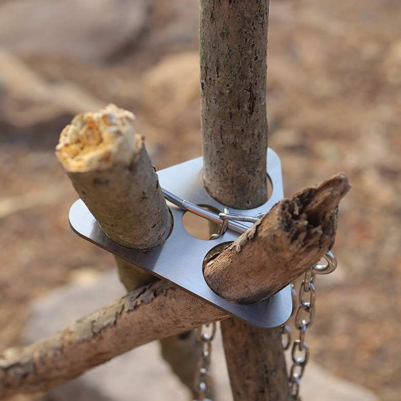 Tripod Camping Stainless Steel - Camping Cooking Kit ulasan dan harga