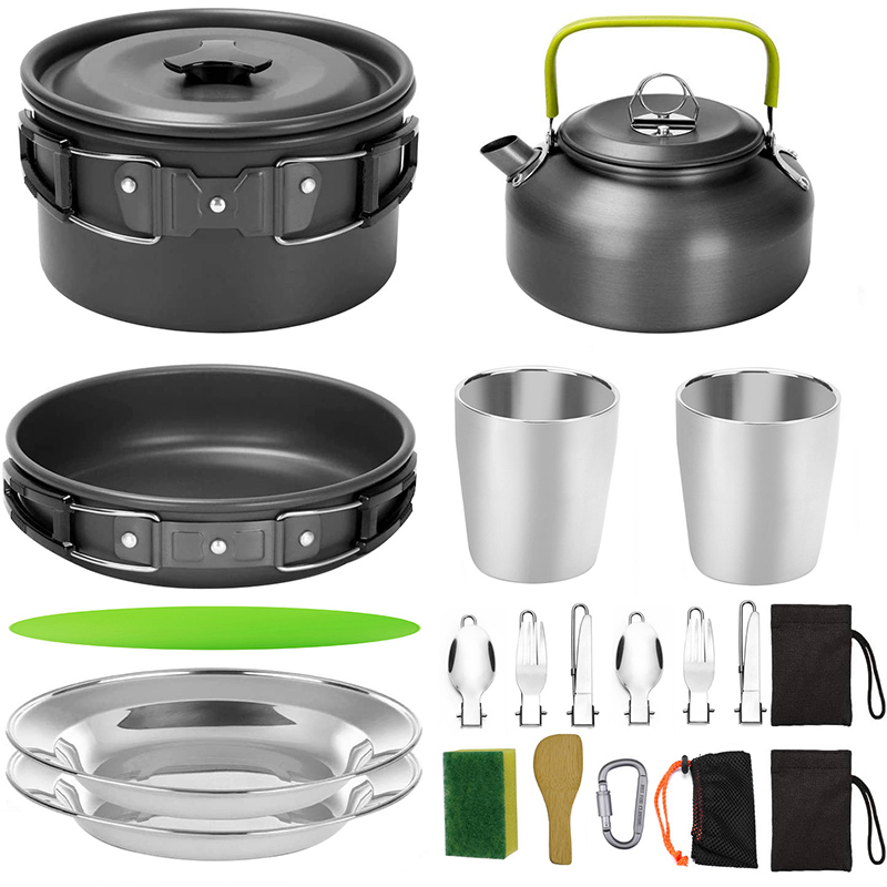 1 Set Peralatan Masak Luar Rua - Camping Cooking Set Non Stick ulasan dan harga